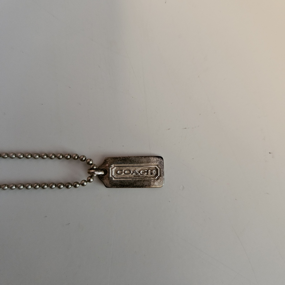 Vintage Coach Silver Tag Necklace